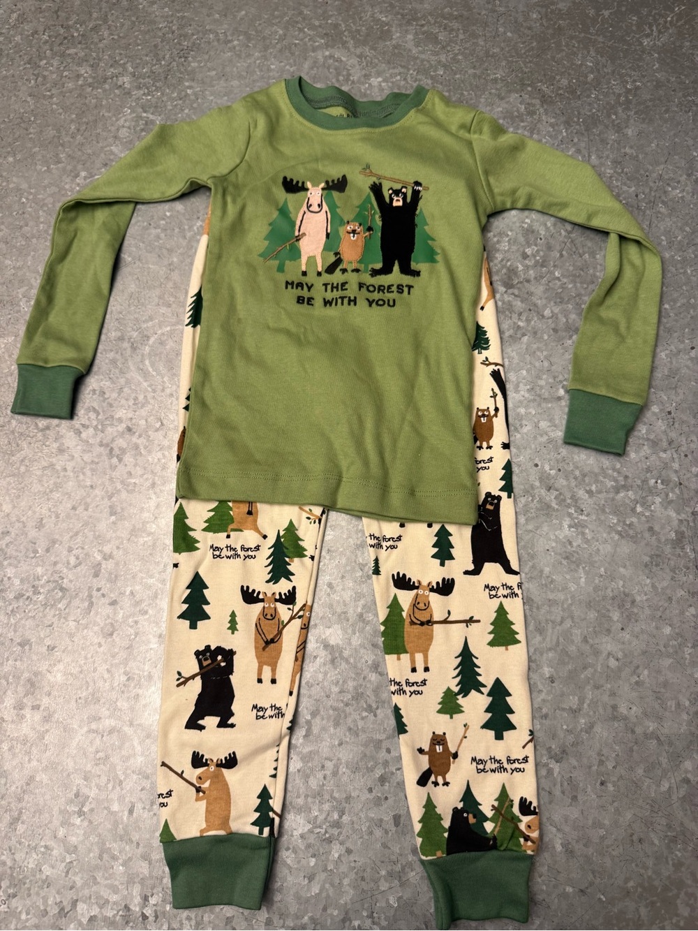 Little Blue House Hatley Kids Cotton Forest Pajama Set Size 4 New With Tags
